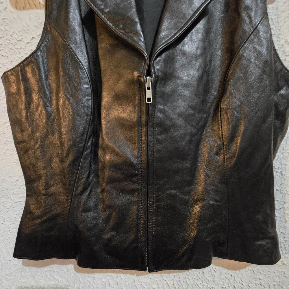 Wilsons Leather Maxima Womens Black Sleeveless‎ Leather Vest L Large - Picture 4 of 7